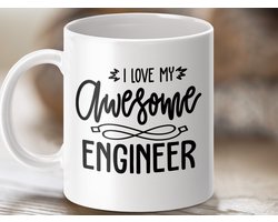 Mok I Love My Awesome Engineer, Grappige Ingenieur Mok, Cadeau voor Ingenieur, Ingenieurs Mok, Engineering Mok, Beste Ingenieur Mok