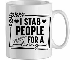 Mok I stab people for a living| Verpleegkundige| Nurse| cadeau voor hem| cadeau voor haar