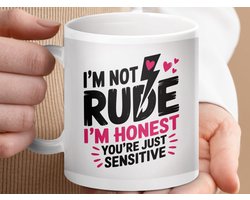 Mok I'm Not Rude I'm Honest koffie mok, sarcastische mok, grappige mok, quote mok, cadeau voor vriend, grappig cadeau, dagelijks mok