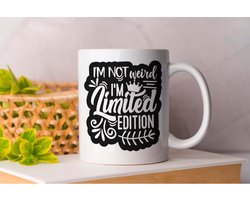 Mok I'm not weird i'm limited edition - sarcasm - sarcastic - sarcasmalert - yeahright - reallynot - sarcasticaf - Gift - Cadeau - sarcasme - sarcastisch - sarcasmealert - natuurlijk - natuurlijk - tuurlijk