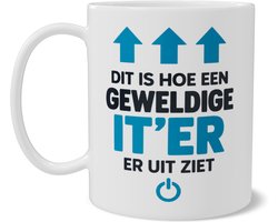 Mok IT'er Dit Is Hoe Een Geweldige IT'er Er Uit Ziet Cadeau ICT Systeembeheer Helpdesk Collega Verjaardag Dubbelzijdige Print Koffiemok
