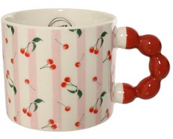 Mok Kersen porselein 13,8x9,1x8cm.