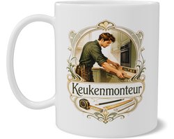 Mok Keukenmonteur Art Nouveau Stijl Stoer Cadeau Beroep Koffiebeker met Dubbelzijdige Print