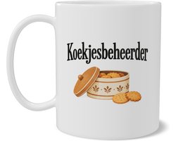 Mok Koekjesbeheerder met Koektrommel en Koekjes Grappige Kantoor Beker Koffiepauze Cadeau Collega en Lekkerbek Dubbelzijdig Bedrukt