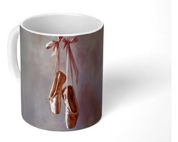 Mok - Koffiemok - Balletschoenen - Satijn - Aardetinten - Mokken - 350 ML - Beker - Koffiemokken - Theemok
