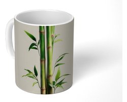 Mok - Koffiemok - Bamboestengels - Sierlijk - Groen - Mokken - 350 ML - Beker - Koffiemokken - Theemok