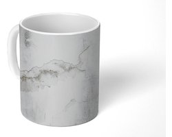Mok - Koffiemok - Beton - Grijs - Wit - Mokken - 350 ML - Beker - Koffiemokken - Theemok
