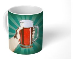 Mok - Koffiemok - Bierglas - Schuim - Retro - Groen - Mokken - 350 ML - Beker - Koffiemokken - Theemok