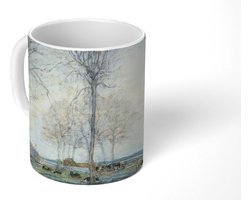 Mok - Koffiemok - Boerderij met drie hoge bomen op de voorgrond - Piet Mondriaan - Mokken - 350 ML - Beker - Koffiemokken - Theemok