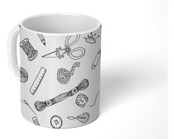 Mok - Koffiemok - Breien - Naaien - Patronen - Wol - Mokken - 350 ML - Beker - Koffiemokken - Theemok