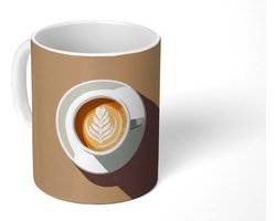 Mok - Koffiemok - Cappuccino - Kop - Schotel - Minimalitisch - Mokken - 350 ML - Beker - Koffiemokken - Theemok