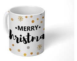 Mok - Koffiemok - Kerstmis - Quotes - Merry Christmas - Goud - Spreuken - Mokken - 350 ML - Beker - Koffiemokken - Theemok - Tafeldecoratie Kerstmis - Kerstdecoratie tafel - Tafelversiering - Mok met Tekst