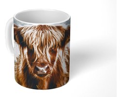 Mok - Koffiemok - Koeien - Schotse hooglander - Bruin - Natuur - Mokken - 350 ML - Beker - Koffiemokken - Theemok