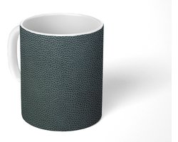 Mok - Koffiemok - Leer - Structuur - Zwart - Groen - Licht - Mokken - 350 ML - Beker - Koffiemokken - Theemok