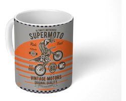 Mok - Koffiemok - Mancave - Crossmotor - Vintage - Quotes - Mokken - 350 ML - Beker - Koffiemokken - Theemok - Vaderdag cadeau - Geschenk - Cadeautje voor hem - Tip - Mannen