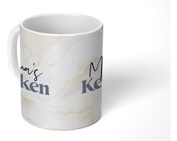 Mok - Koffiemok - Quotes - Marmer - Koken - Mama's keuken - Aanrecht - Mokken - 350 ML - Beker - Koffiemokken - Theemok - Mok met tekst - Vaderdag cadeau - Geschenk - Cadeautje voor hem - Tip - Mannen