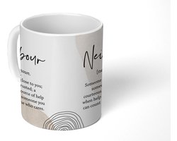 Mok - Koffiemok - Quotes - Nieuwe buren - Woordenboek - Mokken - 350 ML - Beker - Koffiemokken - Theemok - Mok met tekst
