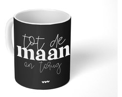 Mok - Koffiemok - Quotes - Tot de maan en terug - Spreuken - Mokken - 350 ML - Beker - Koffiemokken - Theemok
