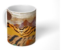 Mok - Koffiemok - Tijgerprint - Goud - Marmer - Mokken - 350 ML - Beker - Koffiemokken - Theemok