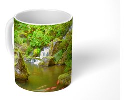 Mok - Koffiemok - Waterval - Koi - Japanse lantaarn - Mos - Water - Mokken - 350 ML - Beker - Koffiemokken - Theemok