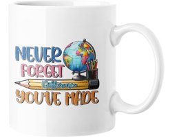 Mok Lerarenwaardering, Bedankcadeau Opvoeder, Geweldige Mentor Koffiekop, Leerkracht School Wereldbol Cadeau, Verschil gemaakt