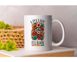 Mok Live Life In Full Bloom - Hippie - Love - Gift - Cadeau - LoveIsAllYouNeed - LoveWins - Liefde - LiefdeIsAlles - LiefdeOverwintAlles - LiefdeAltijd