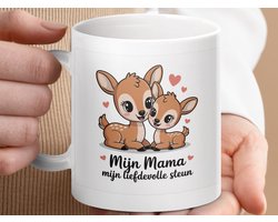 Mok Mama Liefdevolle Steun, Moeder Dochter Herten Cadeau, Schattige Bambi Stijl Thee Koffie Mok, Nieuwe Moeder Geschenk, Hartverwarmende