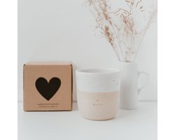 Mok - Mama - Zonde oor - Tas - Aardewerk - Handgemaakt - Servies - Decoratie - Geschenk - Cadeau - Koffie - Thee - Origineel Cadeau - Uniek - Vrienden - Koffietas - Moederdag