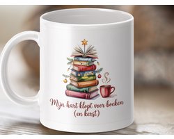 Mok Merry Christmas Boeken Kerst Mug, Kerstboom Van Boeken Mok, Liefde Voor Lezen Geschenk, Boekenliefhebber Cadeau Idee, Kerst Mok Cadeau