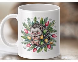 Mok Merry Christmas Egel Mok, Schattige kerst mok, Kerstcadeau, Egel Kerst Decoratie, Holiday Mok, winter mok, feestelijke mok