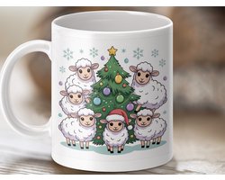 Mok Merry Christmas Schapen Kerstboom, Feestelijke Mok, Schattige Schapen Mok, Kerst Cadeau Ideeen, Nieuwigheid Mok