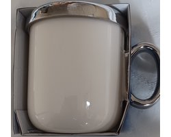 Mok met deksel (ZilverWit)