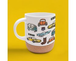 Mok met oldtimers origineel design en met de hand bedrukt