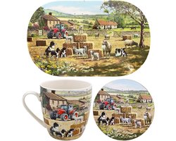 Mok met Onderzetter - Thee Mok Dienblad - Drinken Presenteren - Keramiek Brits Design - 1 Aantal - Collie & Sheep
