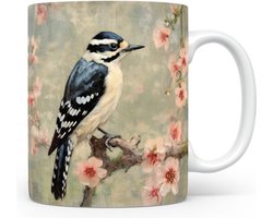 Mok met Specht Donzig Beker voor koffie of tas voor thee, cadeau voor dierenliefhebbers, moeder, vader, collega, vriend, vriendin, kantoor