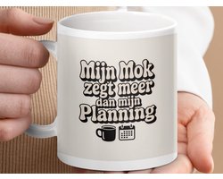Mok, Mijn Mok Zegt Meer Dan Mijn Planning, Grappige Mok, Koffiemok, Cadeau voor Planner, Nieuwigheid Mok, Dutch Saying, Retro Koffie Kop