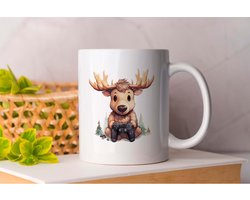Mok Moose playing video game - VideoGames - Gift - Cadeau - Gaming - GameOn - GamerLife - Videospellen - Gamen - Spelplezier - Gamerleven