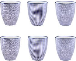 Mok PATTERN 30cl - 6 stuks - Donker blauw