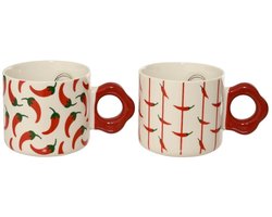 Mok Peper porselein 2 assorti 13x8,6x8cm.