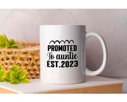 Mok Promoted to auntie - AuntLife - Gift - Cadeau - AuntieLove - AuntieTime- AuntieVibes - AuntLifeBestLife - TanteLeven - TanteLiefde - TanteLevenBesteLeven - TanteVibes