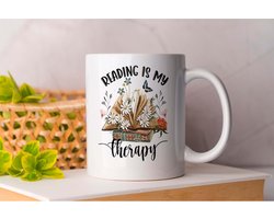 Mok Reading is My Therapy - BookLovers - BookAddict - Gift - Cadeau - BookNerd - BookObsessed Boekenliefhebbers - Leeslijst - Boekenclub - Thriller