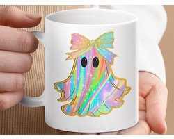 Mok, Regenbooggeest Mok, Schattige Geest Mok, Glinsterende Mok, Feestelijke Mok, Herfst Mok, Halloween Mok, Vrolijke Mok, Cadeau Ideeen