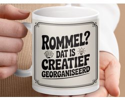 Mok Rommel Dat Is Creatief Georganiseerd, Koffie Mok, Thee Mok, Cadeau voor Creatievelingen, Werkplek Mok, Grappige Mok, Keramiek Mok