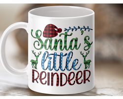 Mok Santa's Little Reindeer Mug, Kerst Mok, Feestelijke Mok, Cadeau Idee, Kerst Cadeau, Hert Mok, Kerst Decoratie