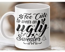 Mok Te Leuk voor een lelijke trui, Kerst Mok Cadeau, Feestdagen Koffie Mok, Vrolijk Kerstmis Mok, Leuke vakantie mok, Kersttijd mok