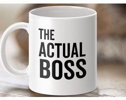 Mok 'The Actual Boss' , Grappige Mok, Cadeau voor Baas, Leuke Mok, Kantoor Mok, Werk Mok, Sarcasme Mok, Trendy Mok