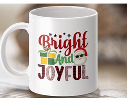 Mok, Vrolijk Kerstfeest Mok, Kerstman Mok, Feestdagen Mok, Bright And Joyful Mok, Vakantie Cadeau, Kerst Cadeau Idee, Koffie Mok, Thee Mok