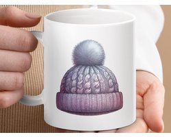 Mok Winterse Mutsen Mok, Gebreide Mutsen Koffiemok, Wollen Hoed Thee Mok, Gezellige Drankmok, Herfst en Winter Accessoire, Cadeau Idee