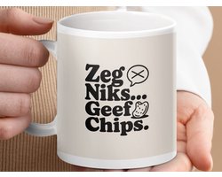 Mok Zeg Niks Geef Chips, Aangepaste Koffiemok, Humor Mok, Grappige Mok, Cadeau voor Chips Liefhebbers, Trendy Mok, Unieke Design Mok