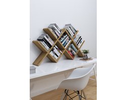 Moka Park - Boekenkast - Boekenplank -Hoekplank voor Wand - Houten Plank - Keuken Plank - Kantoor Plank - Wandplank -Bruin